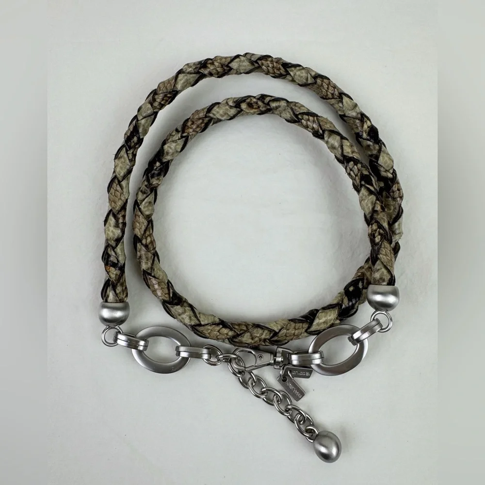 Chico's Vintage Snake-Print Braided Rope Chain Belt